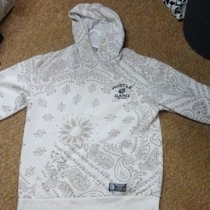 Men's 2XL White/Grey Hustle Gang Sweater